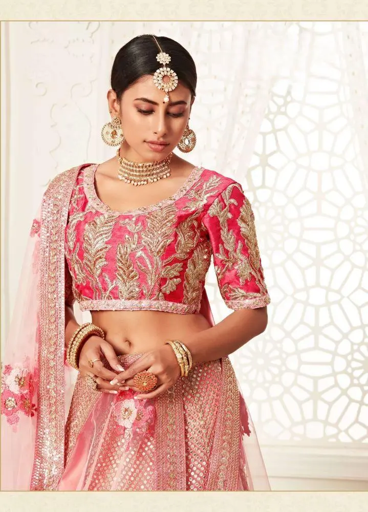 PINK-VELVET-BRIDAL-LEHENGA-CHOLI-WITH-EMBROIDERY-WORK